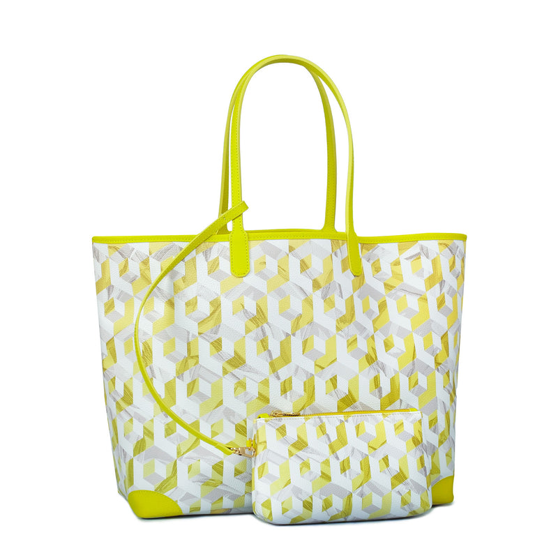 Carla XL Tote Bag The Cubes Lime