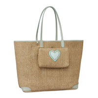 Carla XL Tote Bag Raffia Mint