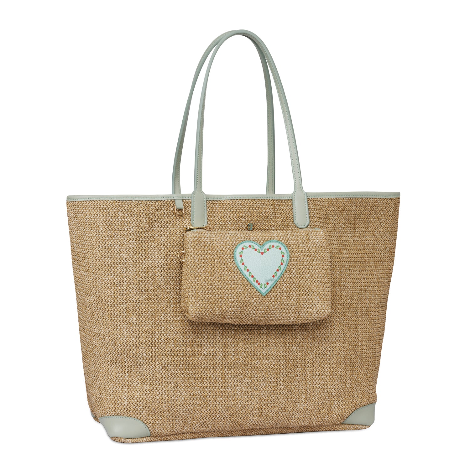 Carla XL Tote Bag Raffia Mint