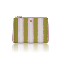 Lilium Poşet Çanta Pembe - Yeşil Stripe