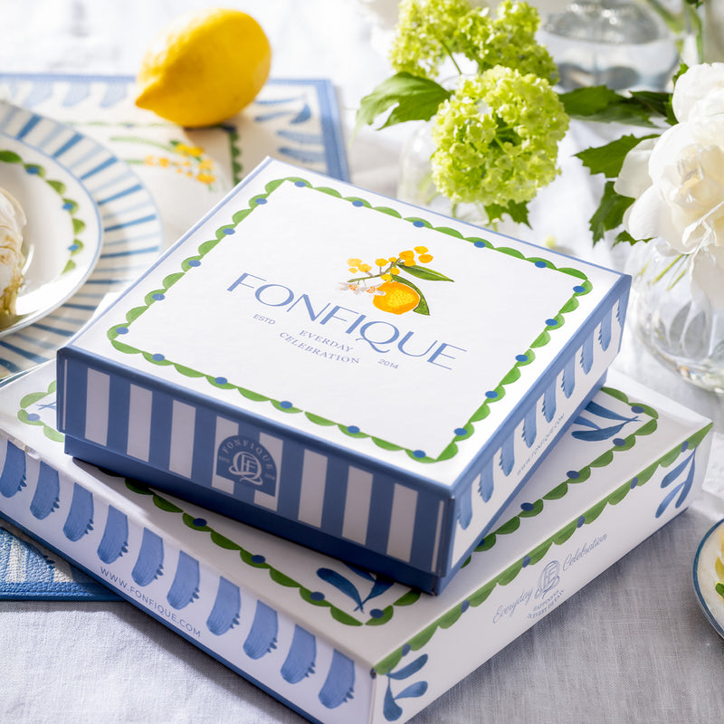 4'lü Aperatif Tabak Seti - Verde Blu