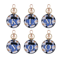 fonfique anahtarlık keyholder papatya daisy mavi blue beyaz white  hediye gift monogram alfabe  alphabet boncuk bead