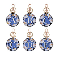 fonfique anahtarlık keyholder papatya daisy mavi blue beyaz white  hediye gift monogram alfabe  alphabet boncuk bead