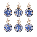 fonfique anahtarlık keyholder papatya daisy mavi blue beyaz white  hediye gift monogram alfabe  alphabet boncuk bead