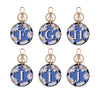 fonfique anahtarlık keyholder papatya daisy mavi blue beyaz white  hediye gift monogram alfabe  alphabet boncuk bead