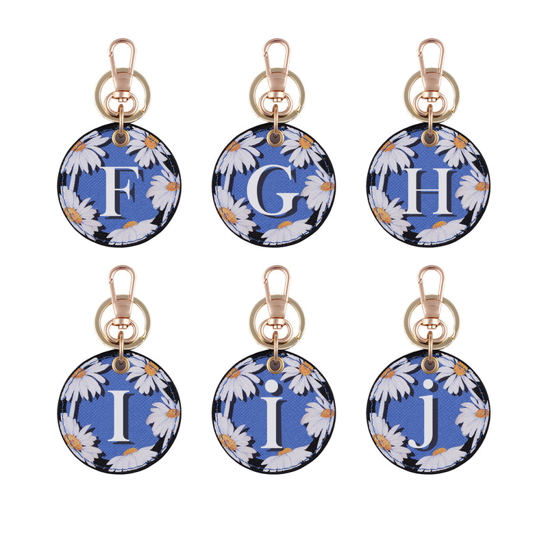 fonfique anahtarlık keyholder papatya daisy mavi blue beyaz white  hediye gift monogram alfabe  alphabet boncuk bead