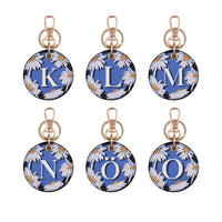 fonfique anahtarlık keyholder papatya daisy mavi blue beyaz white  hediye gift monogram alfabe  alphabet boncuk bead