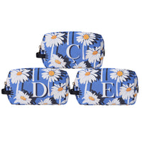 Fonfique bacio make-up washbag makyaj çantası seyahat çantası papatya daisy mavi blue beyaz white hediye gift monogram alphabet 