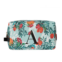 Fonfique Bacio make-up makyaj çantası washbag seyahat çantası citrus nektarin turuncu orange yeşil green hediye gift  monogram alfabe alphabet 