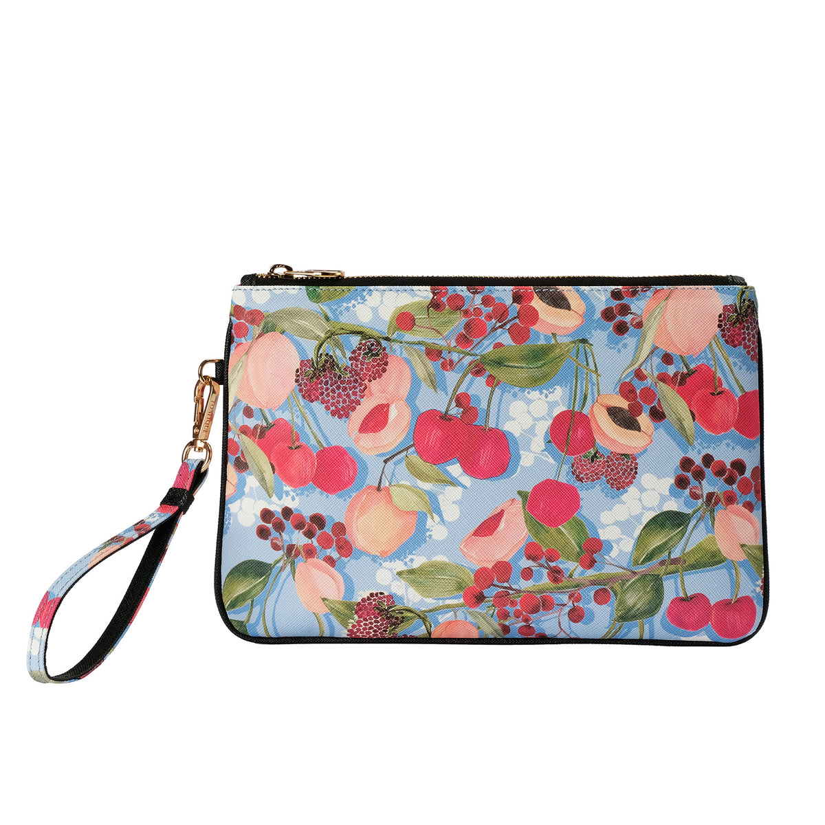 Fonfique Dalida Clutch Sapli El Çantası Portföy Çanta Meyveler Frutti Mavi Kırmızı blue Red Hediye Gift