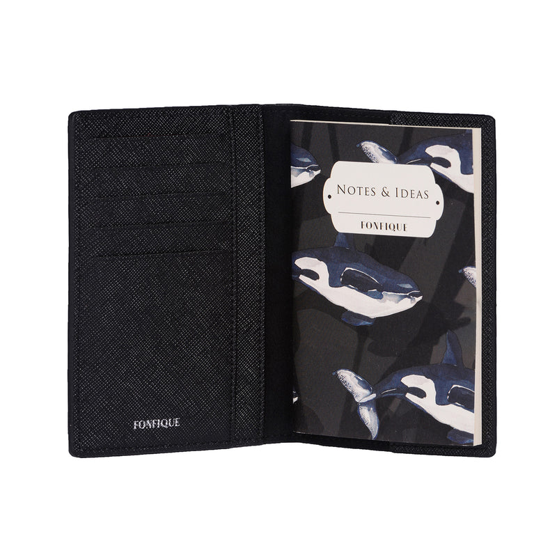 Fonfique Gemma Pasaport holdercover pasaport cover pasaport kılıfı orca balina siyah black hediye gift 