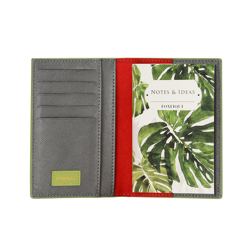 Fonfique gemma pasaport holdercover pasaport kılıfı pasaportluk devetabanı yeşil monstera green yaprak leaf hediye gift 