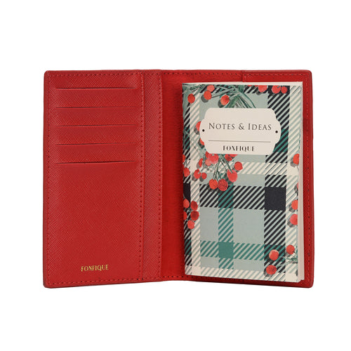 Fonfique gemma pasaport holdercover notebook pasaport kılıfı pasaportluk winterberry ekose kırmızı red hediye christmas gift