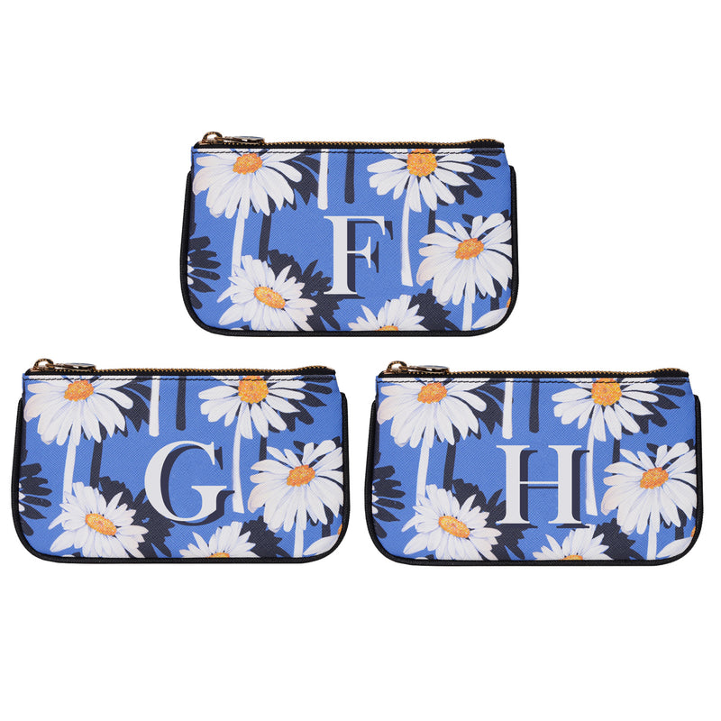 Fonfique Lily mini poşet lily mini clutch para çantası money bag Papatya Daisy Monogram blue mavi beyaz white Monogram hediye gift