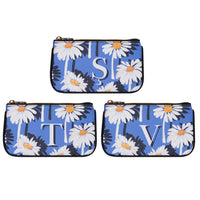 Fonfique Lily mini poşet lily mini clutch para çantası money bag Papatya Daisy Monogram blue mavi beyaz white Monogram hediye gift