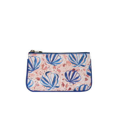 Fonfique Lily mini poşet lily mini clutch para çantası money bag shells blue istiridye mavi hediye gift