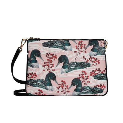 Fonfique Merita Clutch portföy çanta askılı çanta ördek loon birds pembe pink hediye gift