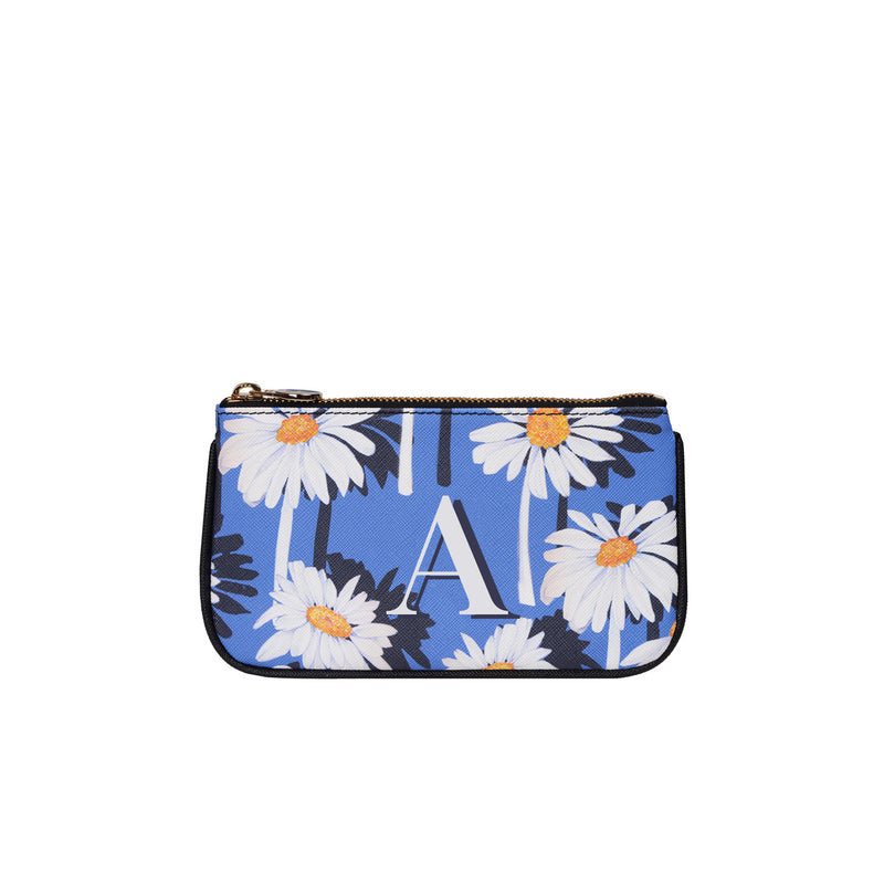 Fonfique Lily mini poşet lily mini clutch para çantası money bag Papatya Daisy Monogram blue mavi beyaz white Monogram hediye gift